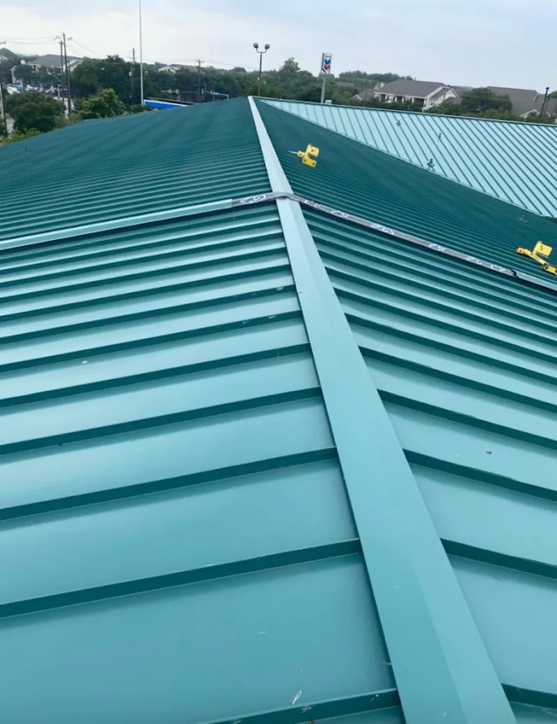 Green commercial metal roof ridge and valley for Metal Roof Repair in Sioux Center